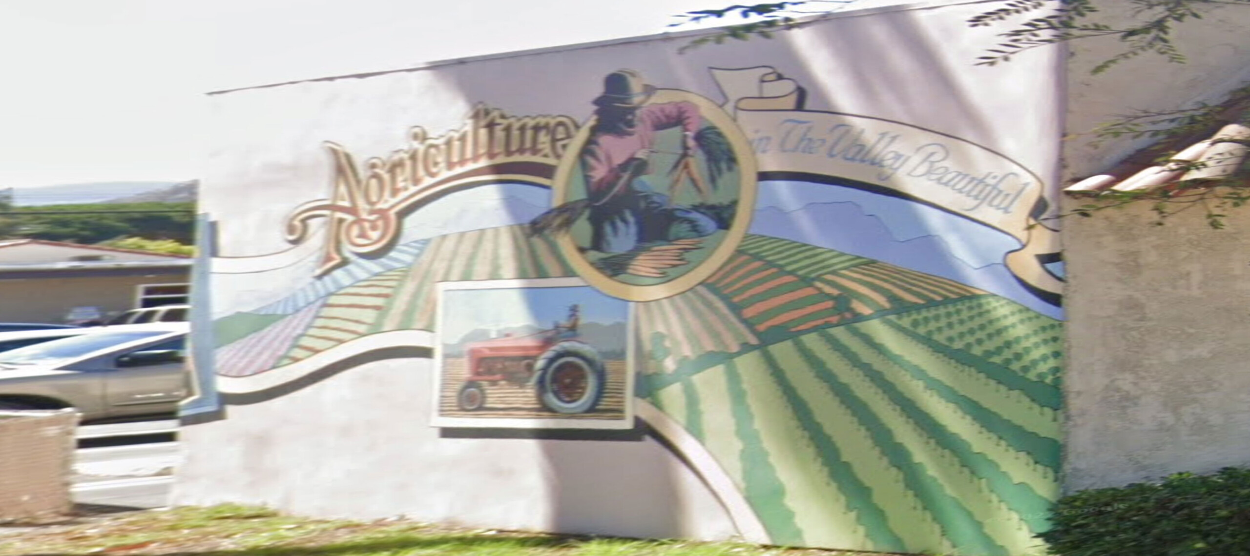 Lompoc Mural - Agriculture in the Valley Beautiful (2016) - Located at 100 South H St. (back south & east walls)