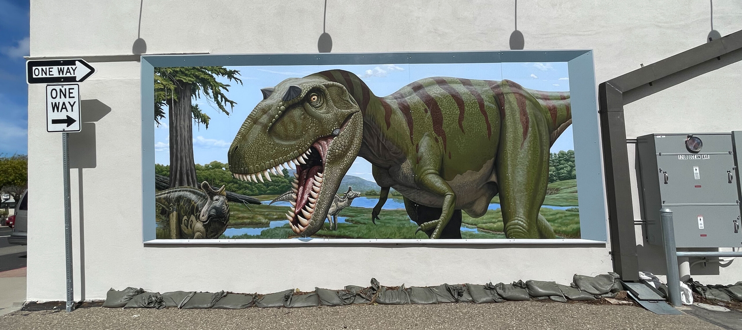 Lompoc Mural - Feeding Time (2015) - Located at 122 W. Ocean Ave. (back south wall/Art Alley)